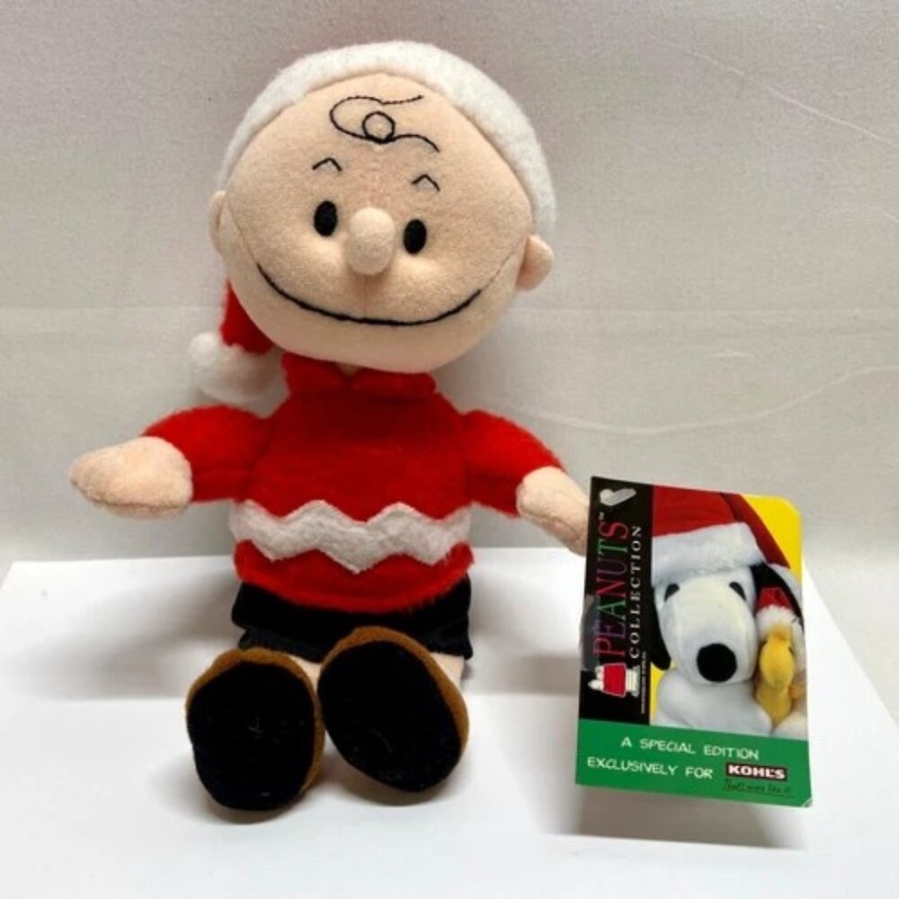 Vintage Peanuts Charlie Brown Applause 9” Plush Khol's Holiday Stuffed Toy w/Tag